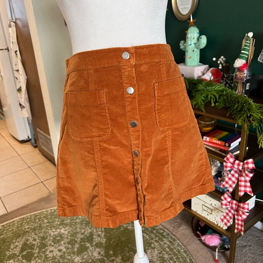 Urban Outfitters Orange Corduroy Skirt